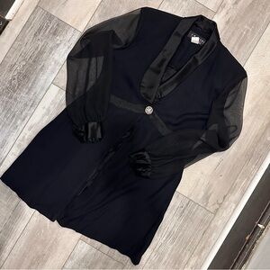 J.R. Nites 90s Satin Jacket with Sheer Sleeves